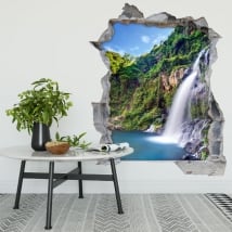 Vinili buco nel muro cascate del bacino des aigrettes riunione 3d