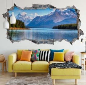 Vinili foro muro 3d panoramica lago morena canada