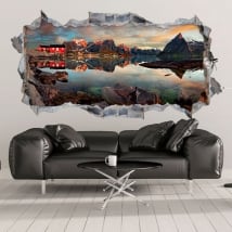 Vinili buco nel muro reine norvegese panoramica 3d