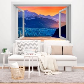 Vinili finestre tramonto nell'alaska 3d