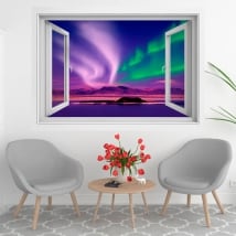 Finestre in vinile aurora boreale o 3d polare