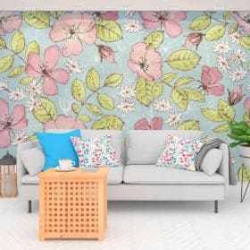 Murali adesivi fiori da decorare