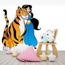 Vinili e adesivi aladin principessa jasmine e rajah