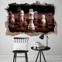 Vinili 3d re degli scacchi buco muro