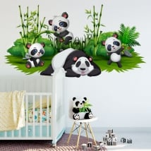Vinili decorare le stanze dei bambini orsi panda