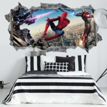 Vinili muri iron man e spiderman 3d