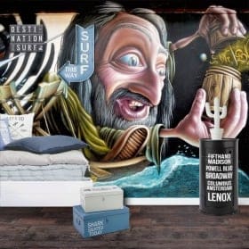 Murales e vinile graffiti di arte urbana