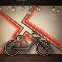 Murales in vinile con uno stile retrò da decorare