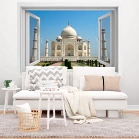 Vinile decorativo finestra taj mahal 3d