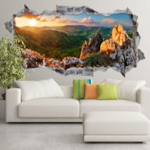 Vinile tramonto sulla montagna rocciosa slovacchia 3d