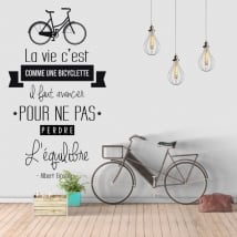 Vinile frase in francese la vita è come andare in bicicletta