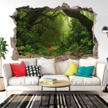 Vinile adesivo alberi nella foresta 3d