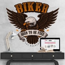 Vinili insegne motociclette aquila biker born to be free
