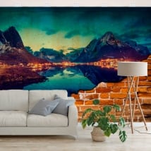 Carta da parati isole reine norway effetto muro rotto