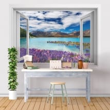Vinili finestre lago tekapo nuova zelanda 3d
