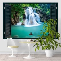 Vinili finestra cascata huai mae khamin tailandia 3d