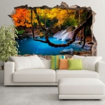 Vinile decorativo cascata foreste asiatiche 3d