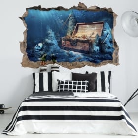 Vinile decorativo illustrazione di vikings 3d