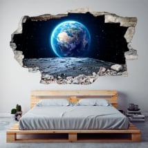 Vinile decorativo pianeta terra 3d