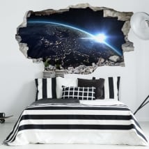 Vinili buco muro pianeta terra 3d