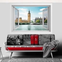 Vinili finestra big ben londra 3d