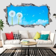 Vinile decorativo fiori di tarassaco 3d