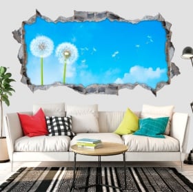 Vinile decorativo albero nel prato 3d