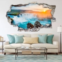 Vinile decorativo tardo pomeriggio cascate godafoss islanda 3d