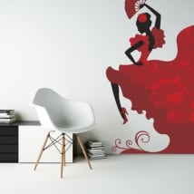 Vinile decorativo sagoma di ballerina di flamenco