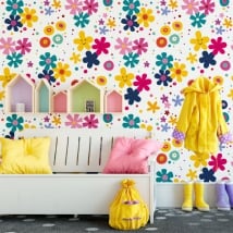 Murales in vinile fiori faccia felice