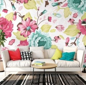 Murales in vinile fiori paradiso tropicale