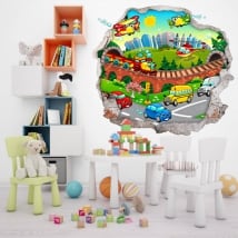 Vinile decorativo città del bambino 3d
