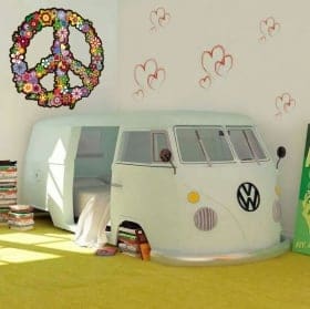 Vinile decorativo fiorisce pace e amore