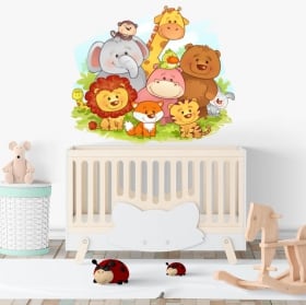 🥇 Vinile decorativo e adesivi per bambini animali nella giungla 🥇