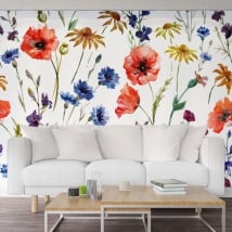 Pitture murali in vinile con fiori da decorare
