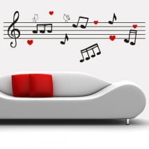Vinile decorativo e adesivi pentagramma romantico