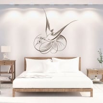 Vinile decorativo e adesivi uccello con fiori