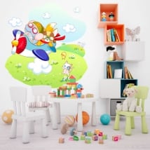 Adesivi in vinile per bambini viaggio in aereo