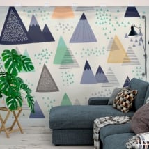 Carta da parati triangoli decorazione nordica