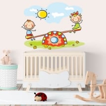 Vinile per bambini giocare sull'altalena o oscillare