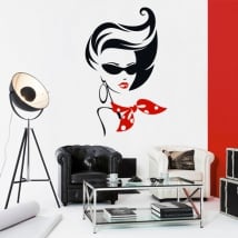 Vinile decorativo silhouette di donna fazzoletto
