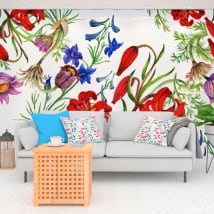 Murales in vinile con fiori