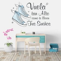Vinile decorativo frasi di motivazione volare alto
