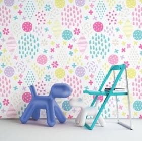 Murales di vinile adesivo tratti colorati
