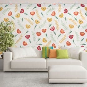 Murales in vinile fiori viola