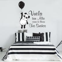 Vinili frasi motivazione panda orso vola alto