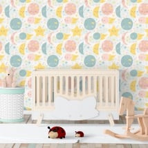 Murales lune stelle e pianeti per bambini