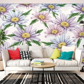 Murales in vinile fiori pareti e oggetti