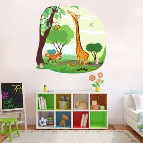 Vinile decorativo per bambini orso e api