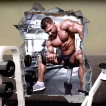 Vinili decorazione della parete palestre fitness 3d